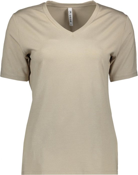 Zoso T-shirt Peggy T Shirt With Spray Print 242 0007 Sand Dames Maat - XL