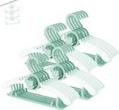 Stapelbare kleerhangers voor baby's en jongens en meisjes - Set van 20 - Verstelbaar en antislip - Ruimtebesparend - Groen