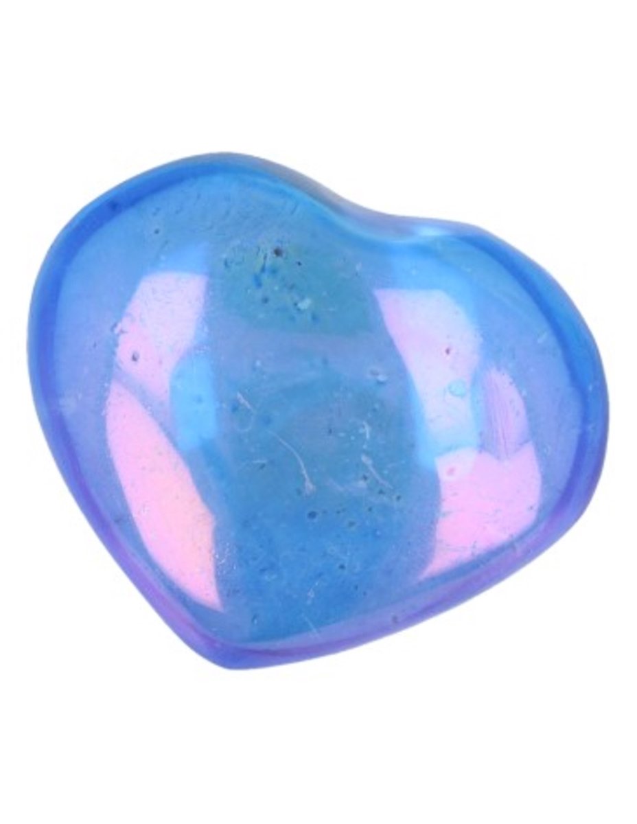 Ruben Robijn Aqua Aura edelsteen hart 40 mm donker (gecoat) Blauw