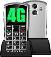 Senioren Mobiele Telefoon 4g - Senioren GSM - SOS Knop - Zilver
