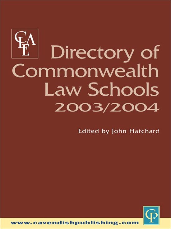 Directory of Commonwealth Law Schools 2003-2004 - cover