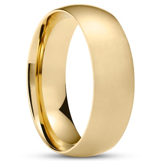 Klassieke Matte Goudkleurige Stalen Ring