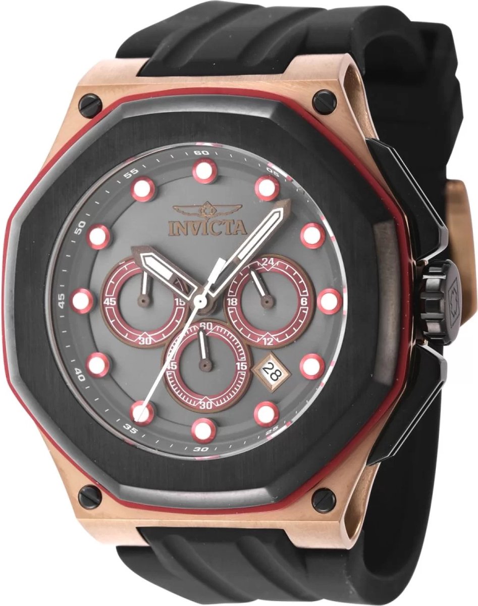 Invicta Akula 46150 Heren Horloge - Waterdicht - Analoog - Quartz Uurwerk - Roestvrij Staal met grijze Wijzerplaat - 50mm