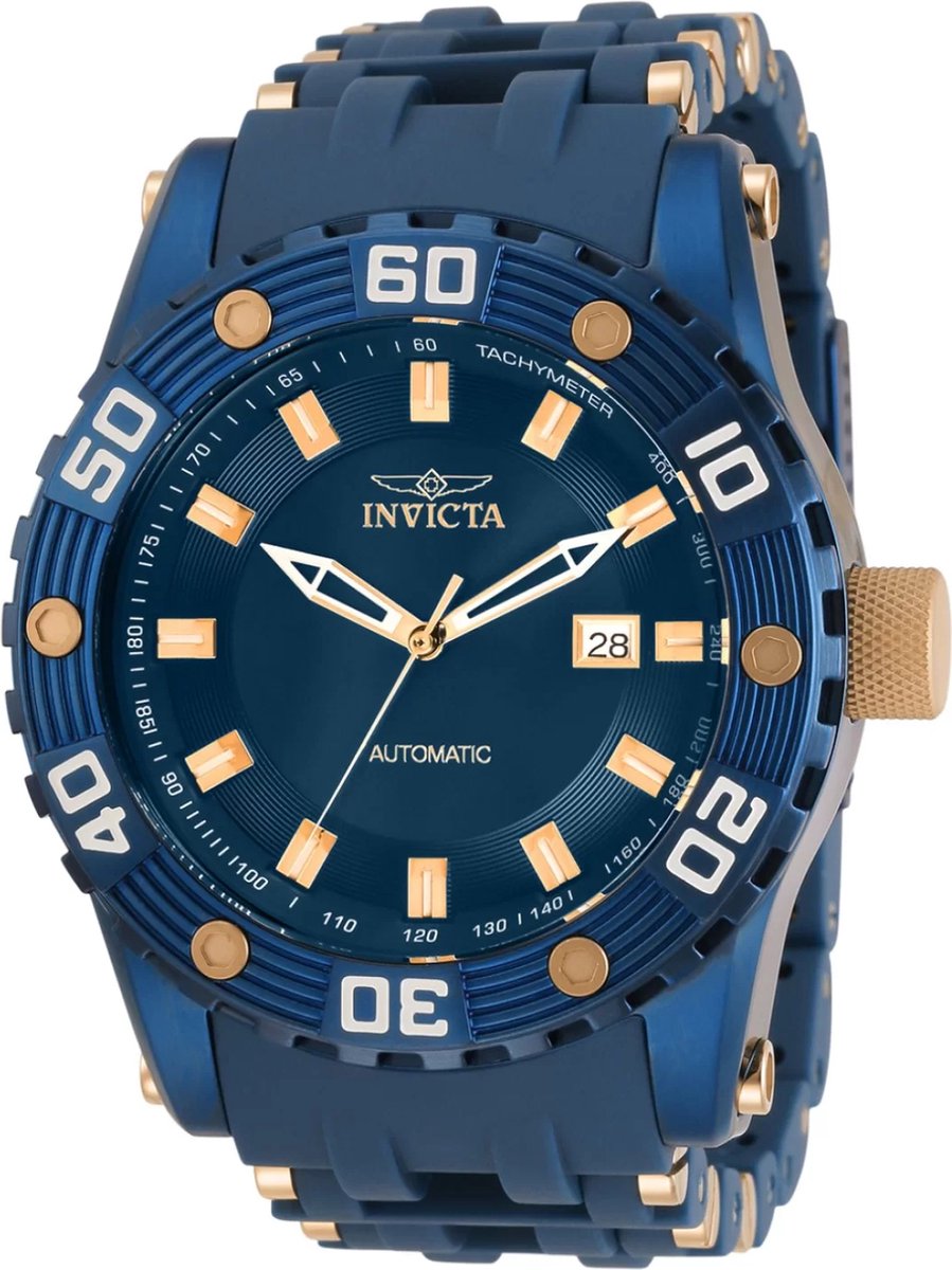Invicta Sea Spider 31694 Heren Horloge - Waterdicht - Analoog - Automatisch Uurwerk - Roestvrij Staal met blauwe Wijzerplaat - 50mm