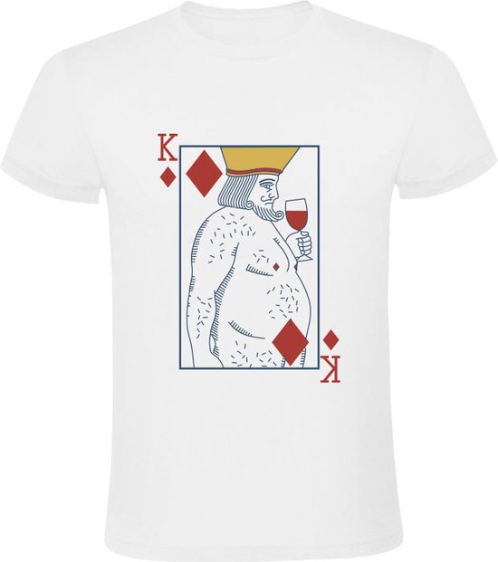 Carte Roi de Diamant avec Vin - cartes - poker - boisson - jeu de cartes - drôle - cadeau