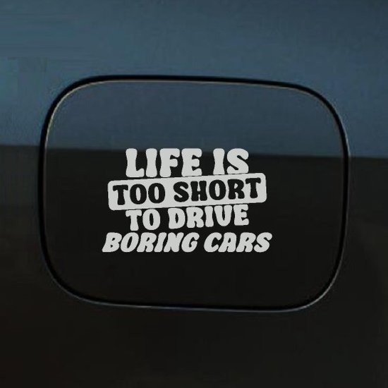 Bumpersticker - Life Is Too Short - 10x16 - Licht Grijs
