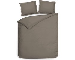 Heckettlane Punto Dekbedovertrek - Lits-jumeaux - Katoensatijn - 260x200-220cm - Taupe