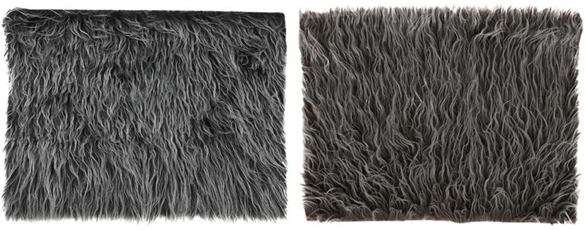 Kleedje lang haar 40x30cm bruin/grijs