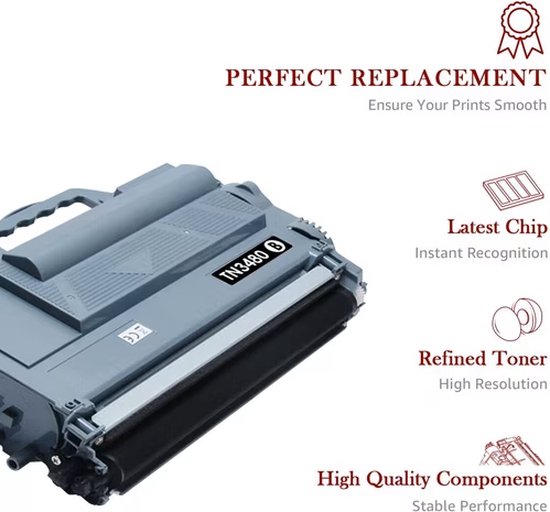 Toner de marque privée Brother TN-3480 - 8 000 pages - compatible avec Brother DCP-L5500DN, L5600DN, L5650DN, HL-L5000D, L5100DN, L5200, L6200, L6250DW, L6300DW, L6400, MFC-L5850DW, L5800DW, L5700DW, L5900DW, L6700DW, L6750DW, 6800DW, L6900DW