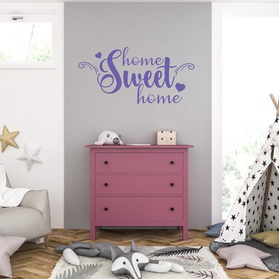 Muursticker - Home Sweet Home - 58 x 177 - Paars