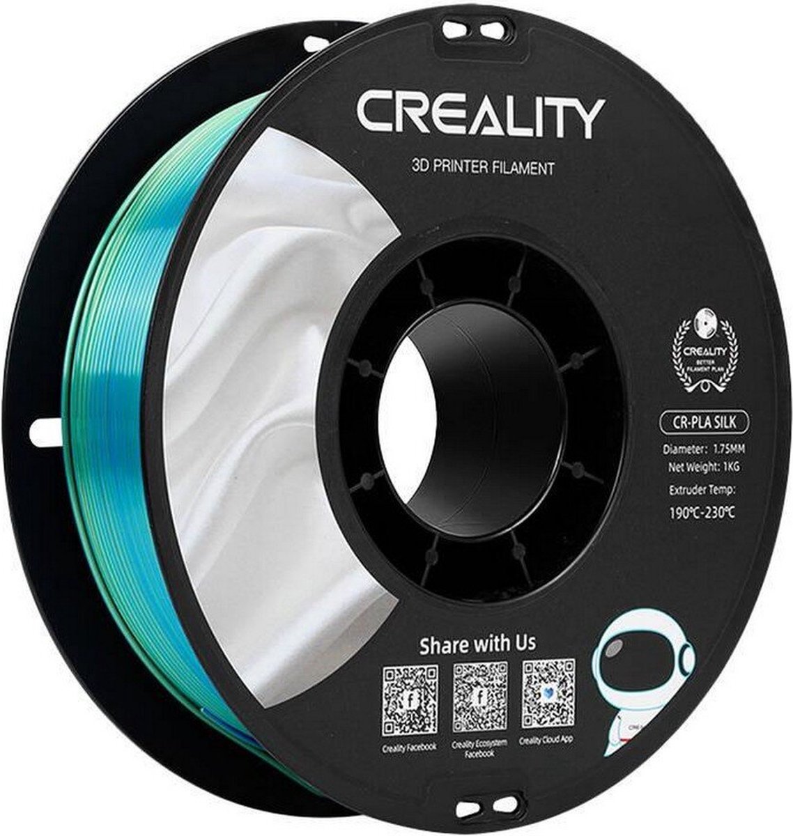 3d filament creality pla 1.75mm blauw broen 1kg