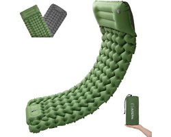 Slaapmat zelfopblazend kamperen met voetperspomp, waterdicht luchtbed kamperen met kussen, ultralichte slaapmat opblaasbare buitenslaapmat aansluitbaar voor wandelen backpacken