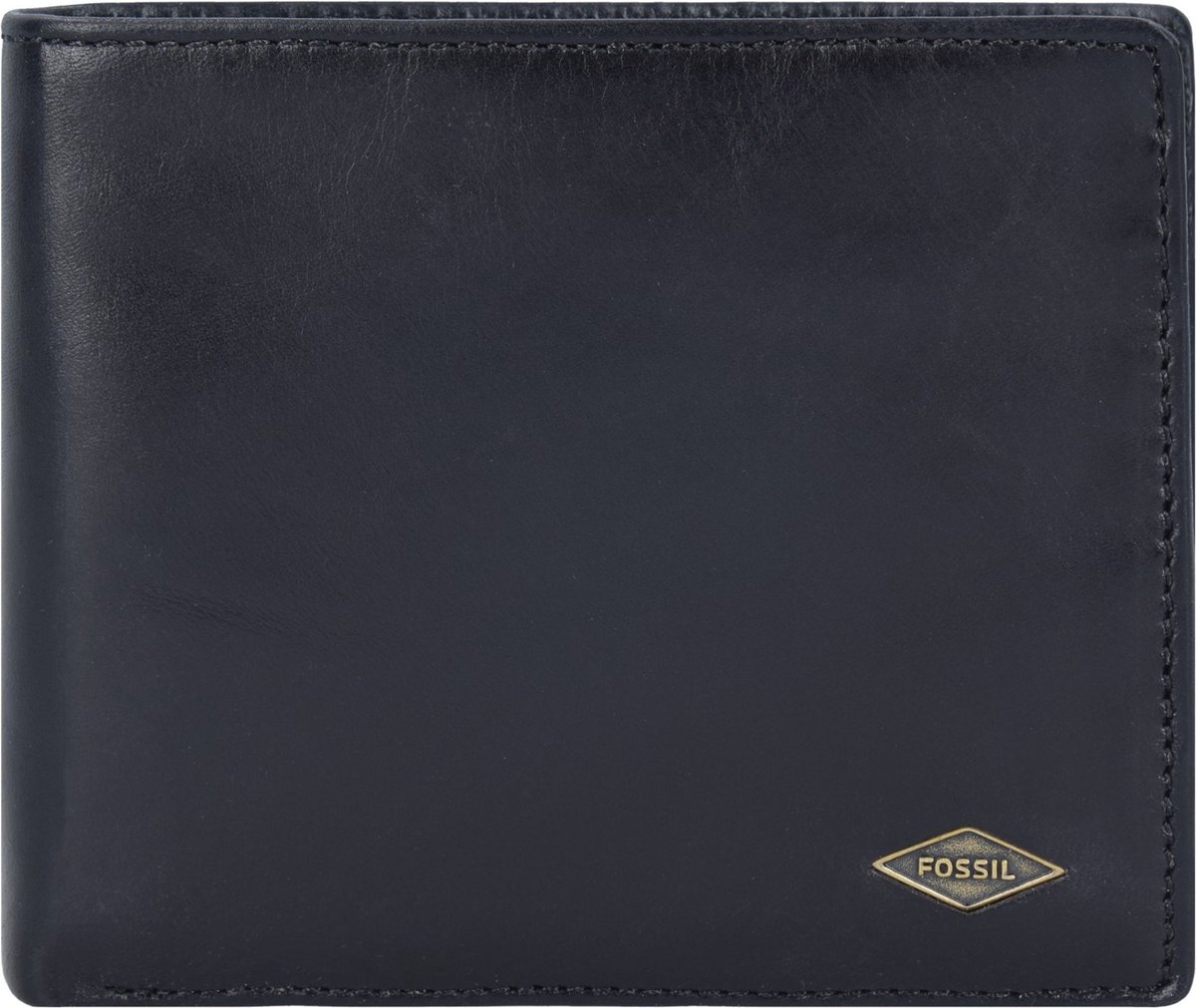FOSSIL Leren Portemonnee Ryan Large Coin Pocket Bifold Black Zwart