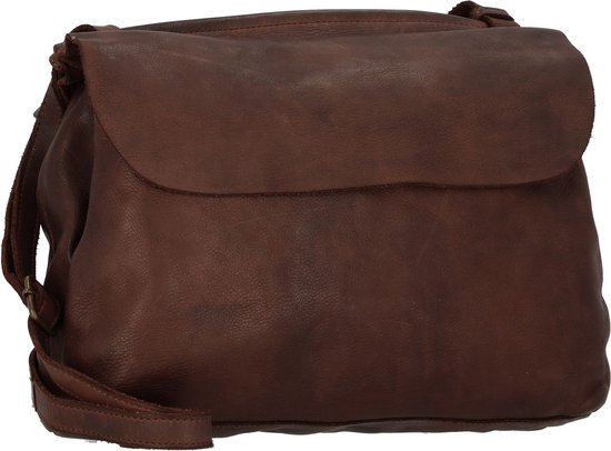 HAROLD'S Leren Schoudertas Submarine Shoulderbag Flap Brown Donkerbruin