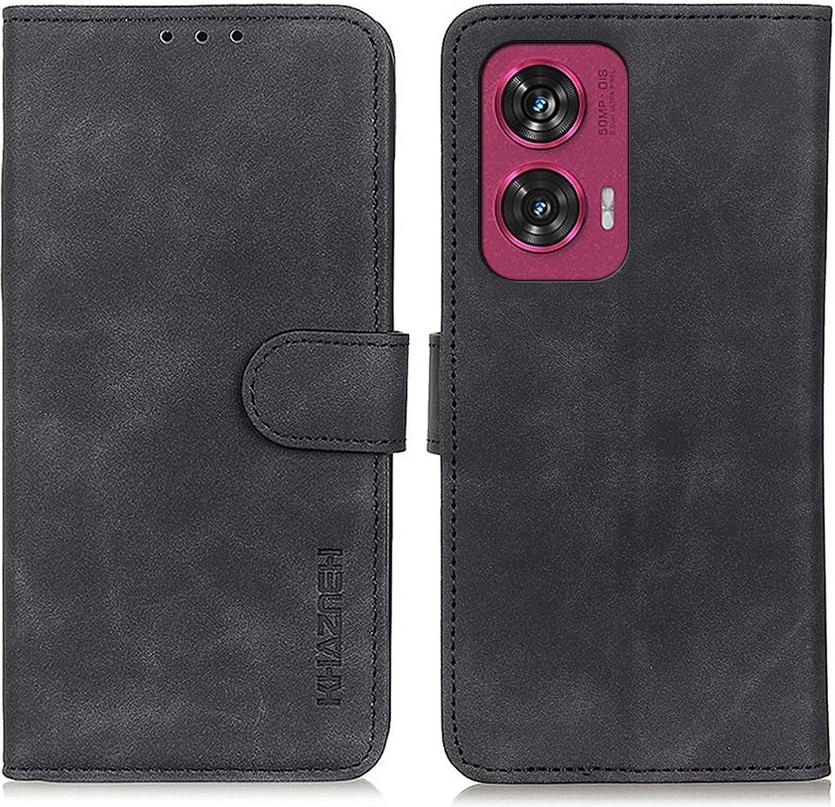 Coverup Hoesje - Geschikt voor Motorola Edge 50 Fusion Hoesje - Coverup Book Case - Zwart