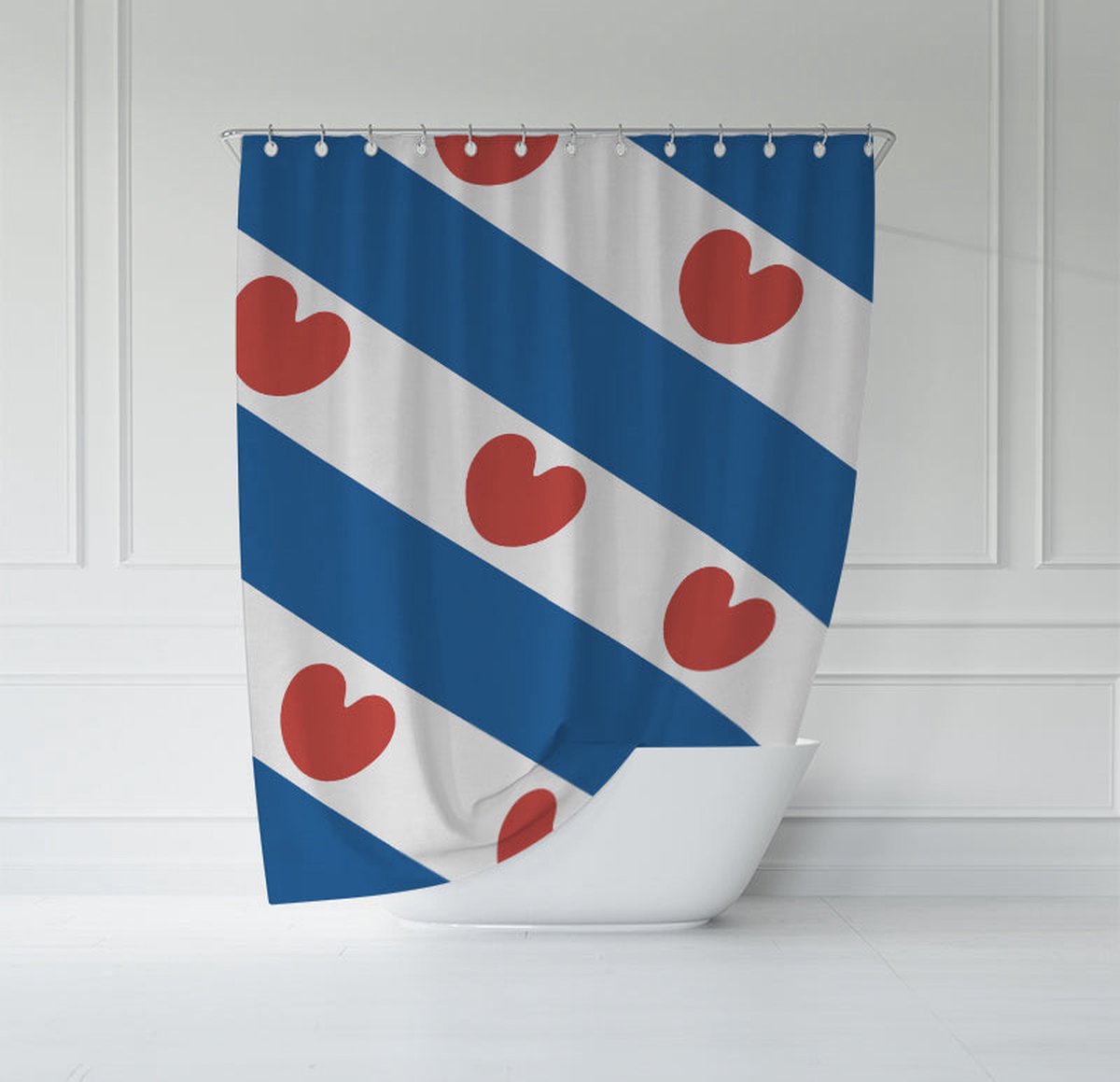 Attrezzo Douchegordijn Friese Vlag 180x180 cm