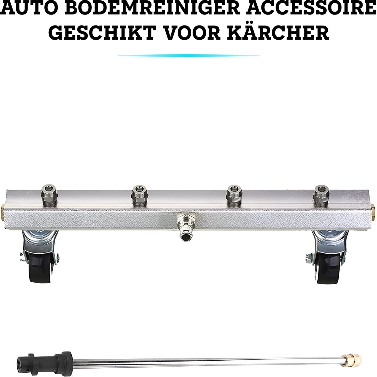Somstyle Auto Bodemreiniger Geschikt voor Kärcher K2, K3, K4, K5, K6 & K7 - Waterbezem voor Hogedrukreiniger - Hogedrukspuit - Zilverkleurig – foto 6