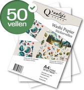 Q’ualife® Washi Stickervellen A4 – Sticker Papier voor Printer – Sticker Papier A4 – Foto Papier A4 – Papier Zelfklevend 50 vellen – Washi papier