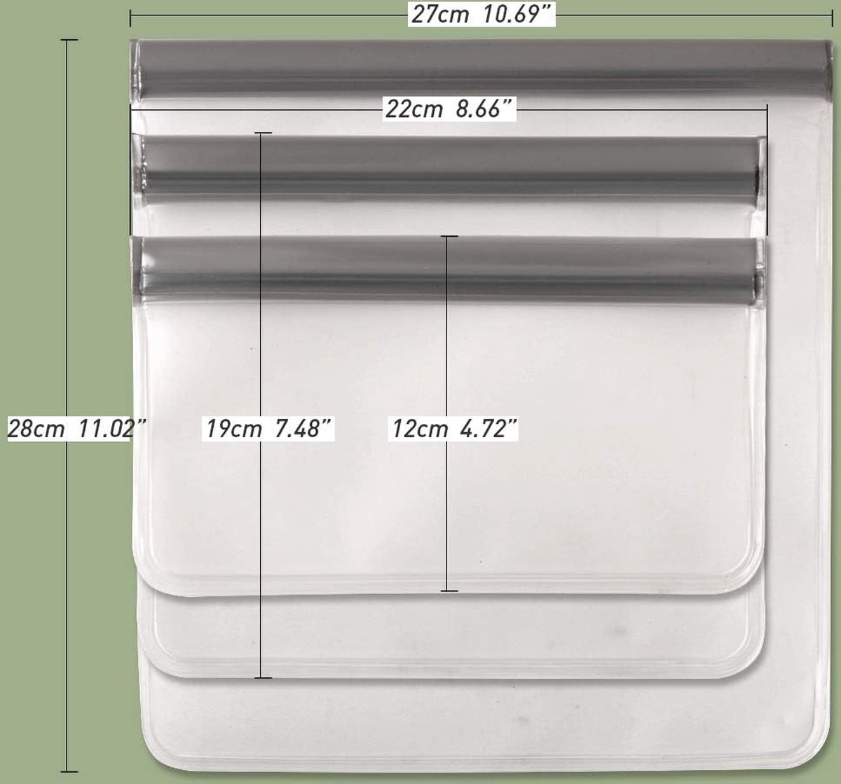 Silicone Voedsel Opslag zakjes - Herbruikbare gallon - diepvrieszakken, ritssluiting lekvrije herbruikbare gallon - Top Ziplock Tassen - zakken voor het marineren van vlees, fruit, sandwiches, snacks, 2 gallon-zakken + 4 kwartzakken + 4 snackzakken — cadeau in Cadeau-ideeën - foto 6