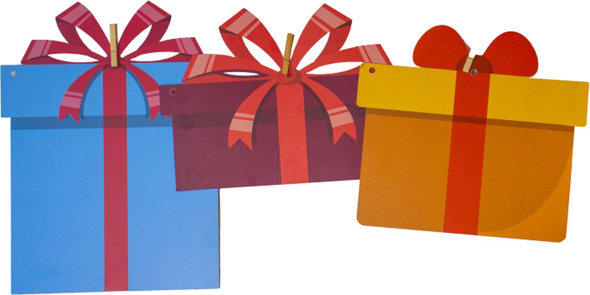 Kartonnen Sinterklaas versiering cadeautjes - Maat L: oranje - Cadeau van Duurzaam Karton - KarTent