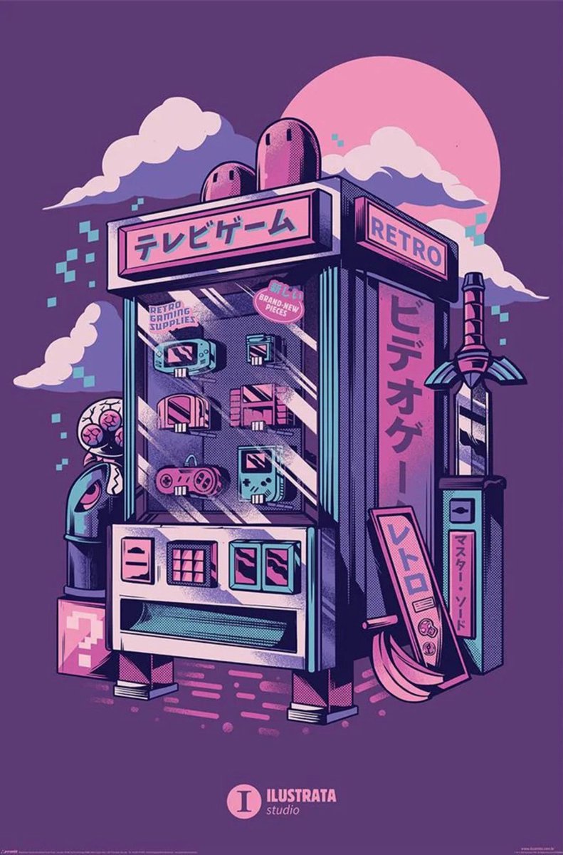 Pyramid Poster Ilustrata - Retro Vending Machine 61x91,5cm Divers