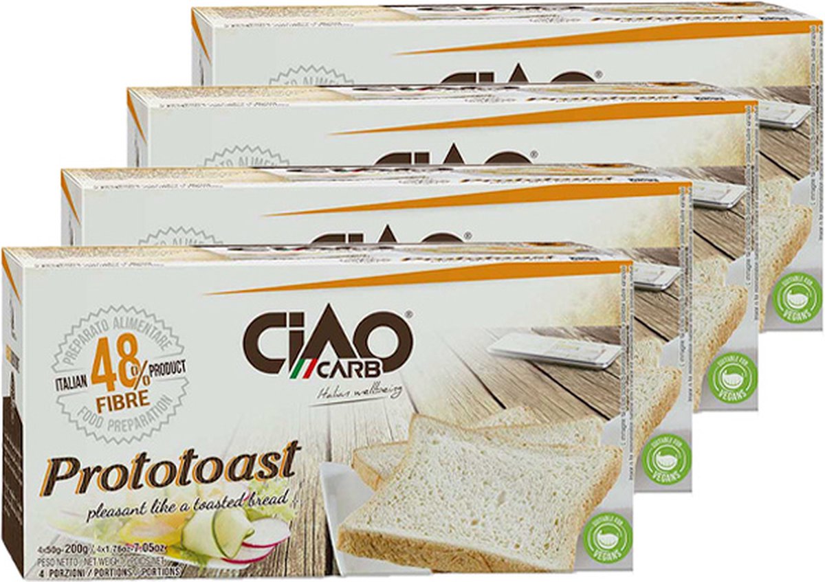 CiaoCarb | Prototoast Naturel | Stage 2 | 4 stuks | 4 x 200g