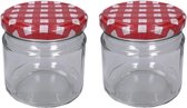 Set van 2x stuks weckpotten/inmaakpotten/jampotten met schroefdeksel 210 ml - Inmaakpotten - Weckpotten - Voorraadpotten