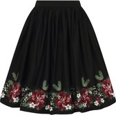 Collectif Jasmine Festive Floral 50's Swing Rok Zwart