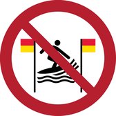 Pictogram bordje Surfen tussen vlaggen verboden | Ø 100 mm - verpakt per 2 stuks