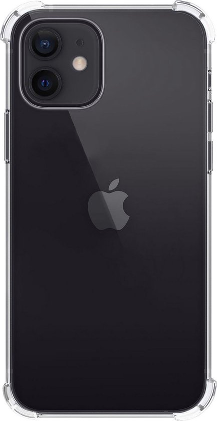 Coque pour iPhone 12, coque en Siliconen résistante aux chocs avec 2 films de protection d'écran – Coque pour iPhone 12, coque résistante aux chocs – Transparente