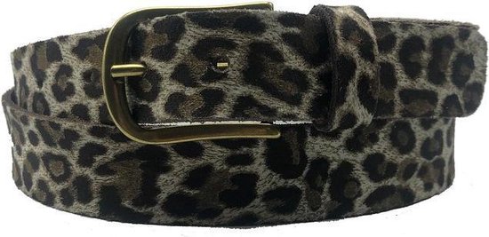 grijze riem - Leopard V45 Grey  Dames riem - Broekriem Dames - Dames riem -  Dames riemen - heren riem - heren riemen - riem - riemen - Designer riem - luxe