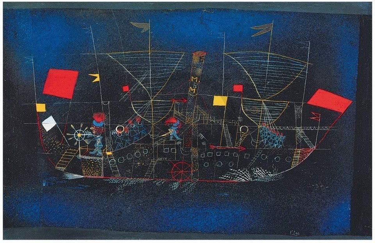 PGM Kunstdruk Paul Klee - Abenteuerschiff 100x70cm Divers