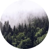 Fotobehang - Foggy Forest 140x140cm rond - Vliesbehang