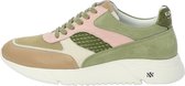 KUNOKA Ari soft khaki and pink - Sneakers Dames - maat 40 - Groen Roze Wit