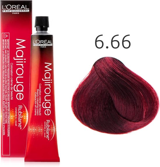 L'Oreal - Majirouge 6.66 - Diep Donker Roodblond - 50ml | bol