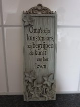H&H Driftwood langwerpige plaque met tekst Oma's zijn...