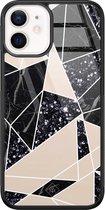 iPhone 12 mini hoesje glass - Abstract painted | Apple iPhone 12 Mini case | Hardcase backcover zwart