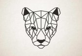 Line Art - Puma - L - 87x82cm - Zwart - geometrische wanddecoratie