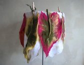 Decoratief Beeld - Warm-hart-blad S-m-l - Vilt En Wol - Deining61 - Groen, Geel, Roze, Rood En Oranje - 20 X 15 Cm