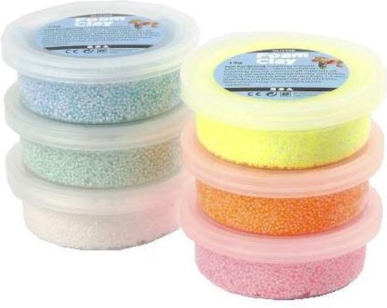 Foam Clay set 6 Kleuren met Glitter - klei | bol.com