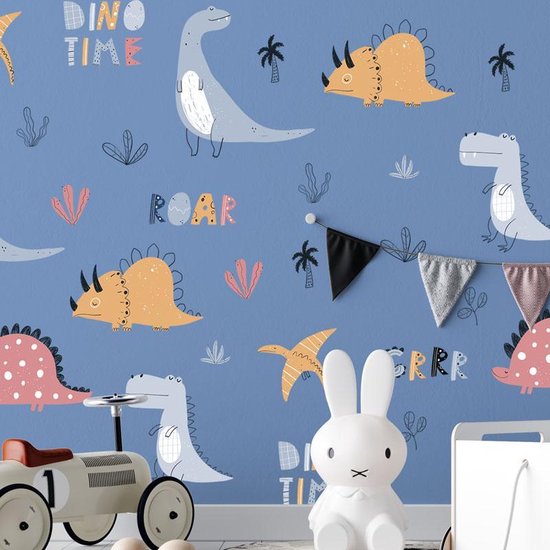 Muursticker | Dino Time | Wanddecoratie | Muurdecoratie | Slaapkamer | Kinderkamer | Babykamer | Jongen | Meisje | Decoratie Sticker