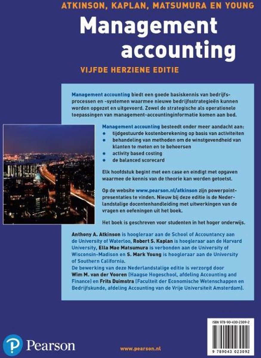 Management Accounting Anthony Atkinson Boeken Bol