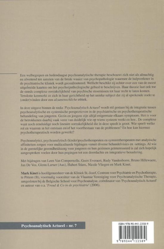 Achterkant boek 'Psychoanalytisch Actueel - nr. 7' met tekst en ISBN.