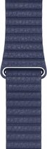 PU leather loop Geschikt voor Apple watch 42mm / 44mm bandje - Blauw - Geschikt voor Apple watch bandjes