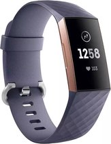 Bandje Voor Fitbit Charge 3 & 4 Sport Wafel Band - Rock Cyan (Grijs) - Maat: ML - Horlogebandje, Armband