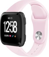 Bandje Voor Fitbit Versa Silicone Sport Band - Roze - Maat: SM - Horlogebandje, Armband