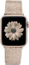 Leren glitter band - goud - Geschikt voor Apple Watch