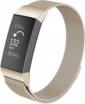 Fitbit Charge 3 & 4 milanese bandje (small)  - Vintage goud - Fitbit charge bandjes