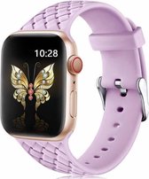 Woven silicone band - lavendel - Geschikt voor Apple Watch
