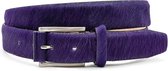 Paarse hair-on riem 3.5 cm breed - Paars - Casual - Echt Pony Skin - Taille: 100cm - Totale lengte riem: 115cm